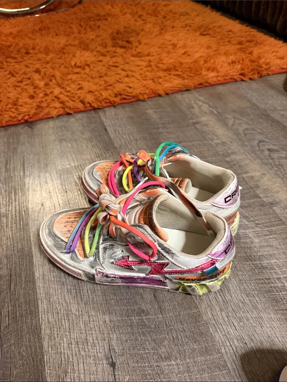 Kids Multicolor Lace-Up Sneakers